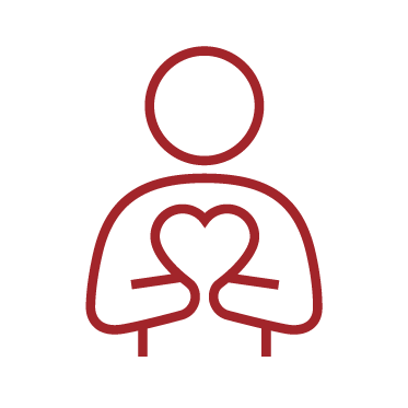 icon of person holding heart